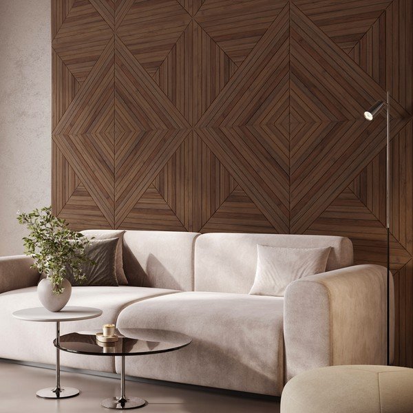 Iš tekstilės akustinės plokštės 2 vnt. 60x60 cm Medium Timber II – Styler-image-1