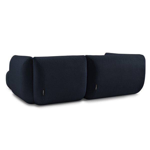 Tamsiai mėlyna velvetinė kampinė sofa (dešinysis kampas) Lecomte - Bobochic Paris-image-4
