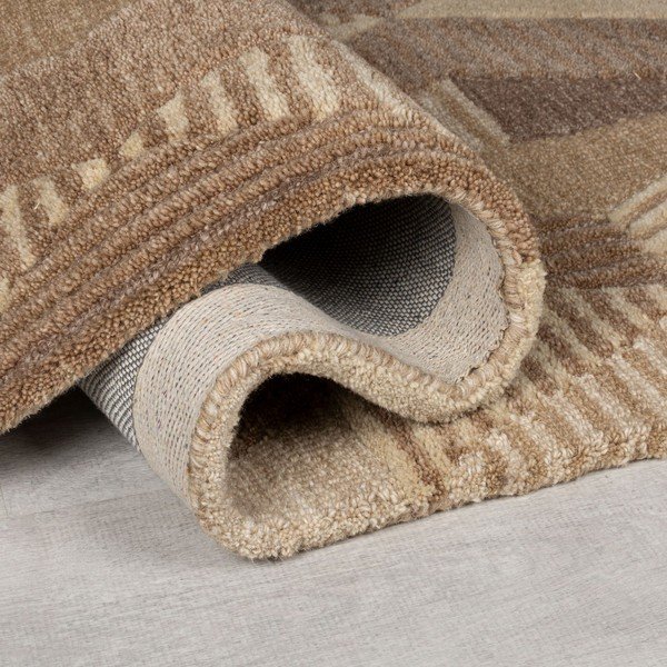 Rankų darbo iš vilnos kilimas rudos spalvos 60x230 cm Moda Asher – Flair Rugs-image-2