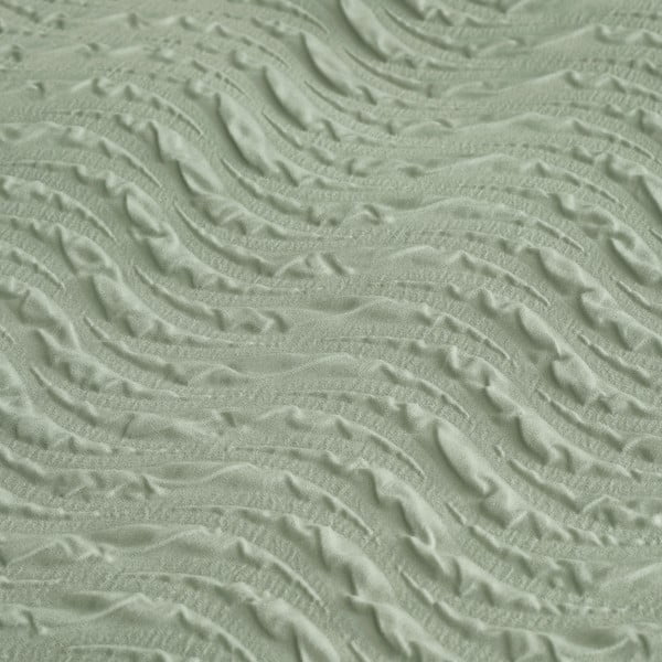 Žalios spalvos iš banguotos tekstūros dvigulė/itin ilga patalynė 230x220 cm Heatset Wave – Catherine Lansfield-image-4