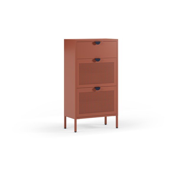 Terakotos spalvos iš metalo spintelė batams 60x110x30 cm Sayla – Marckeric