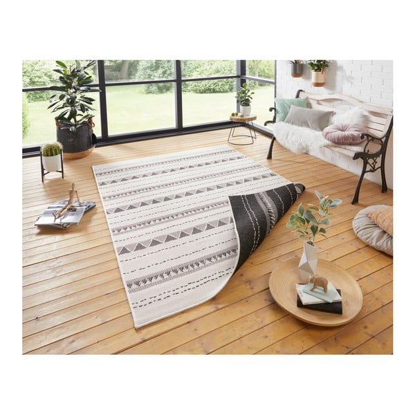 Juodos ir kreminės spalvos lauko kilimas NORTHRUGS Bahamos, 160 x 230 cm-image-4