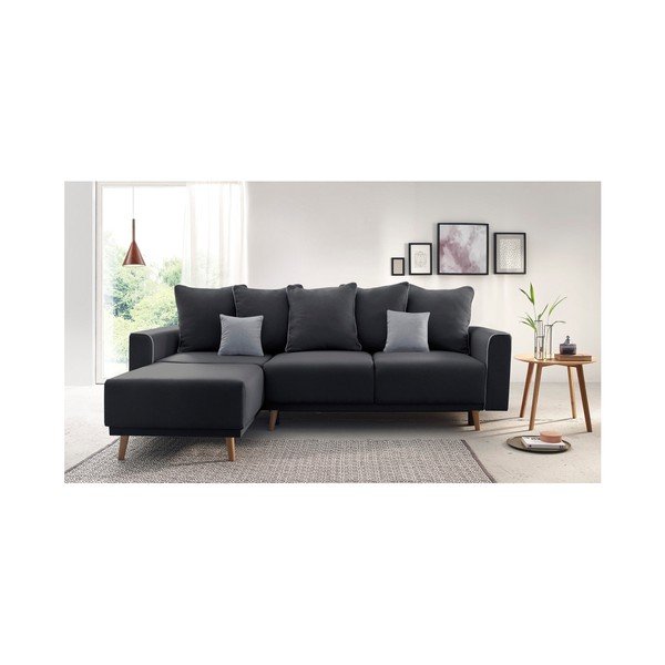 Tamsiai pilka "Bobochic Paris Mola" sofa-lova, kairysis kampas-image-4
