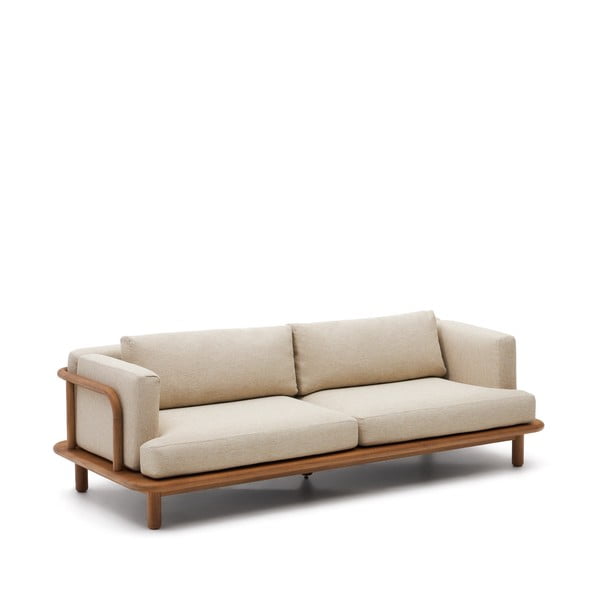 Iš tikmedžio masyvo sodo sofa smėlio spalvos/natūralios spalvos Turqueta – Kave Home-image-2
