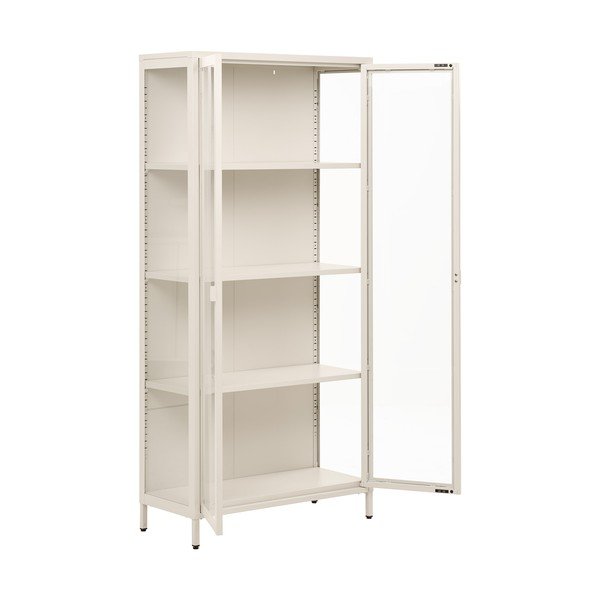 Kreminės spalvos iš plieno vitrina 80x175x35 cm Brisbane – House Nordic-image-3