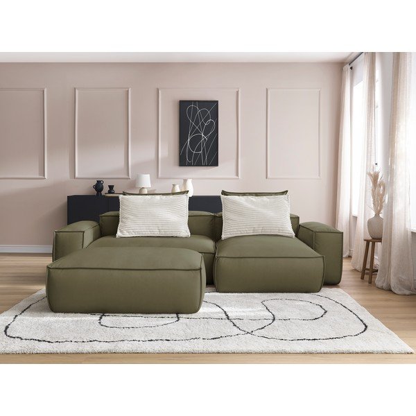 Kampinė sofa žalios spalvos Boheme – Bobochic Paris-image-1