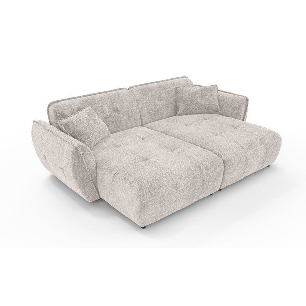 Smėlio spalvos sofa iš šenilinio audinio su gultu 252 cm Nelia Big – Ropez-image-2