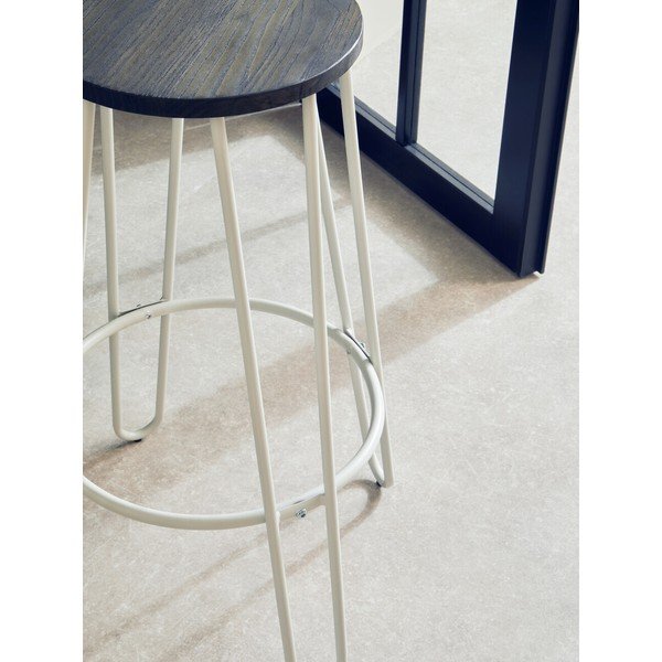 Baltos spalvos/natūralios spalvos iš guobos masyvo baro taburetė (sėdynės aukštis 75 cm) District – Premier Housewares-image-4