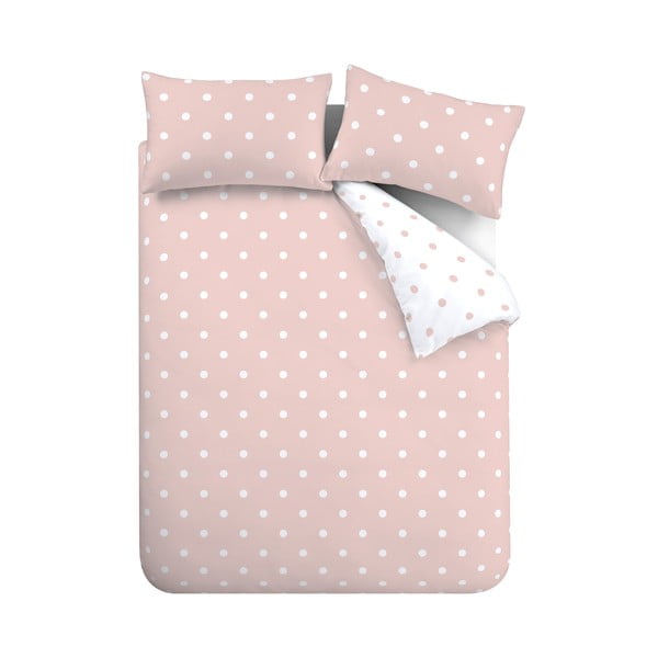 Balta ir rožinė patalynė dvigulėje lovoje 200x200 cm - Catherine Lansfield