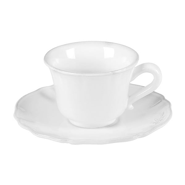 Baltas keramikinis kavos puodelis su lėkštele Costa Nova Alentejo, 90 ml