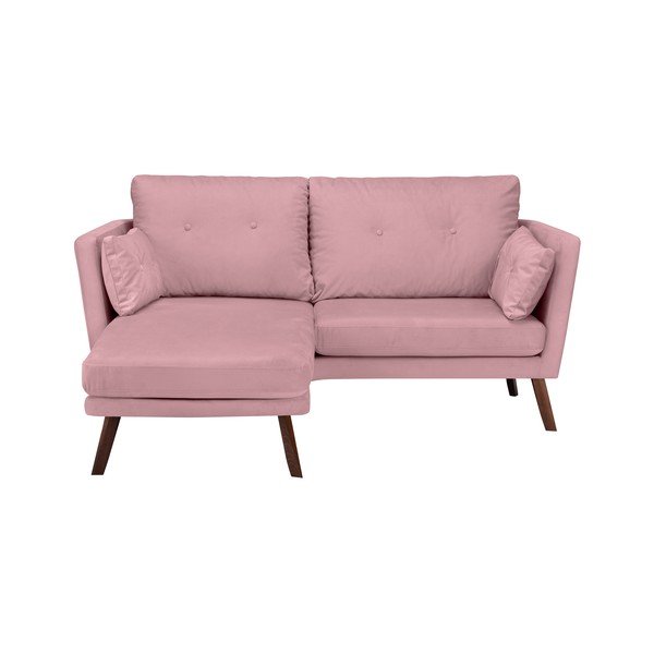 Šviesiai rožinė trijų vietų sofa Mazzini Sofas Elena, su šezlongu kairiajame kampe-image-4