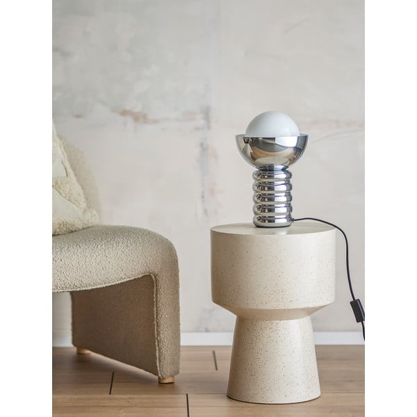 Sidabrinės spalvos stalinis šviestuvas (aukštis 32 cm) su stiklo gaubtu Spike – Bloomingville-image-1