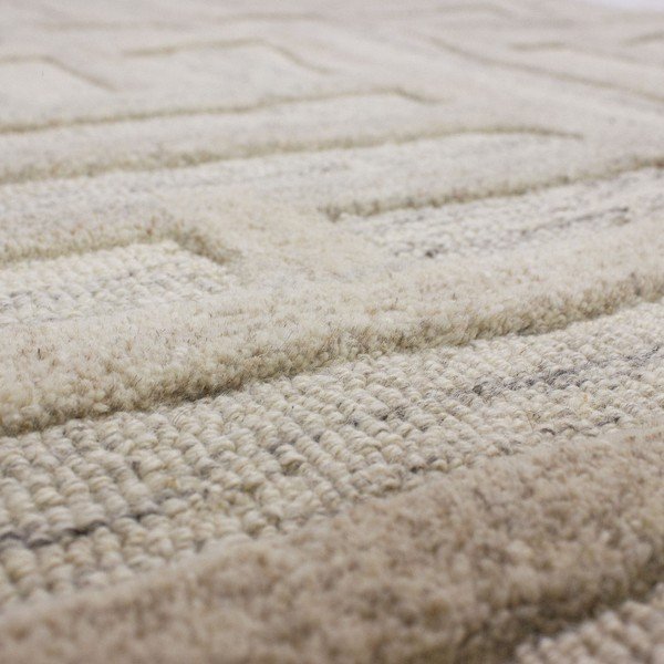 Rankų darbo pilkai smėlinės spalvos iš vilnos kilimas 160x230 cm Elva  – Flair Rugs-image-4