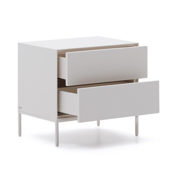Naktinis staliukas baltos spalvos Vedrana – Kave Home-image-4