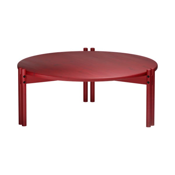 Apvalios formos kavos staliukas iš pušies masyvo raudonos spalvos ø 80 cm Sticks – Karup Design