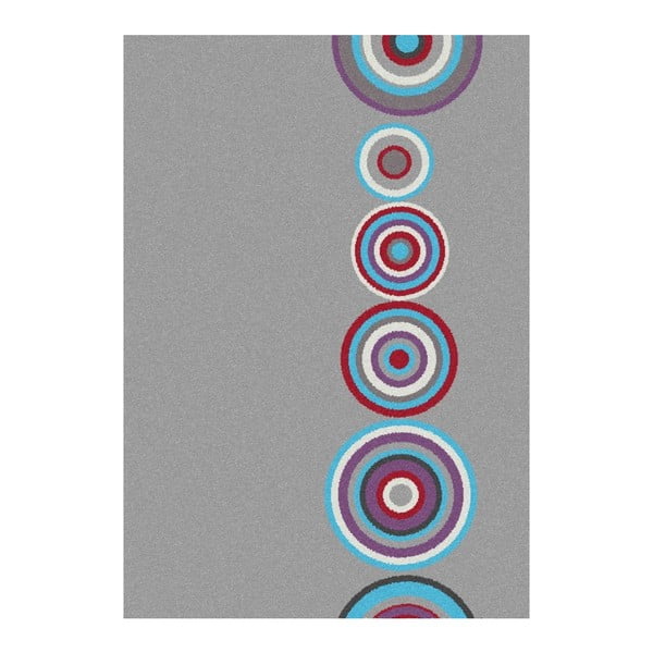 Pilkas kilimas Universal Boras Circles, 67 x 250 cm
