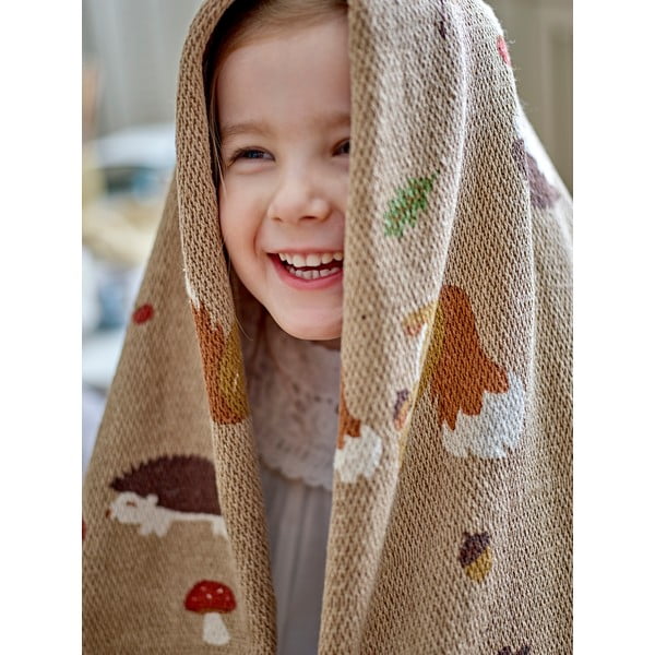 Vaikiškas pledas rudos spalvos 130x160 cm Fall – Bloomingville Mini-image-2