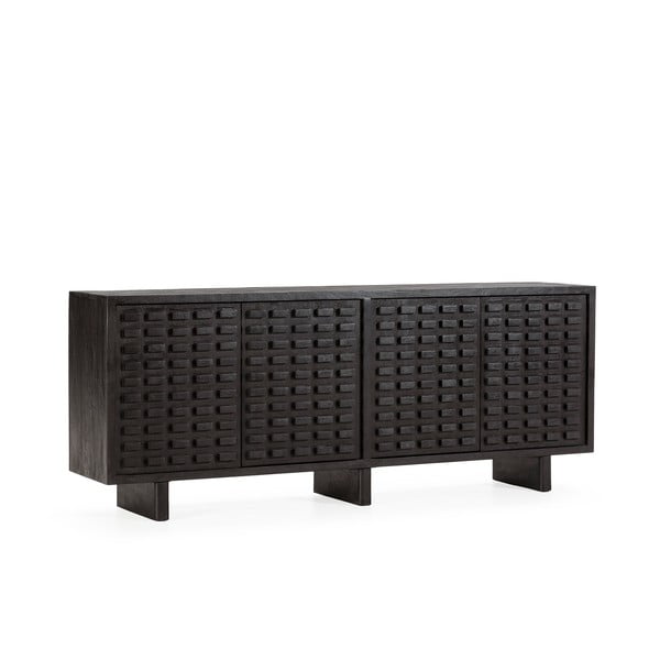 Juodos spalvos iš mango masyvo šoninė spintelė 200x80x40 cm Inaya – MOME-image-3