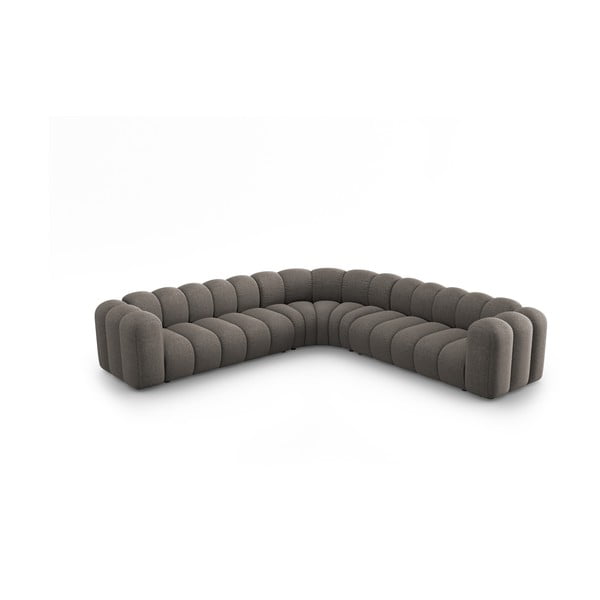 Tamsiai pilkos spalvos iš šenilinio audinio modulinė kampinė sofa Lupine – Micadoni 