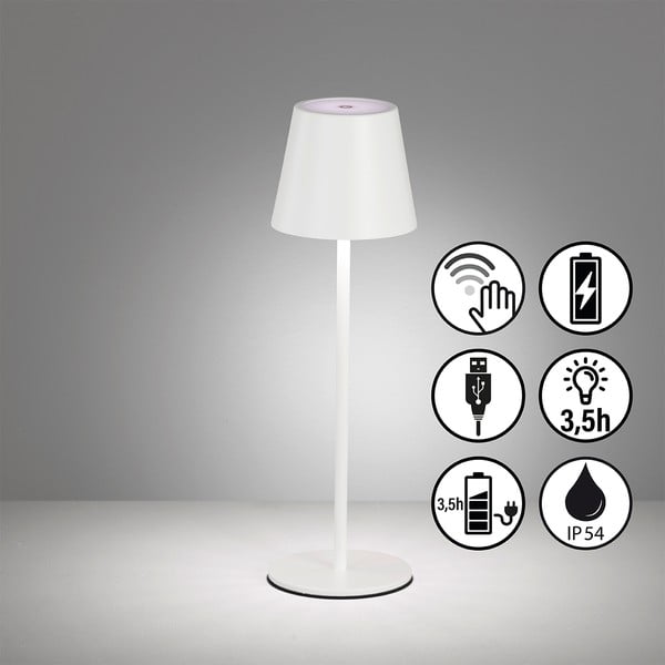 Stalinis šviestuvas baltos spalvos LED (aukštis 36,5 cm) su metaliniu gaubtu Viletto – Fischer & Honsel-image-3