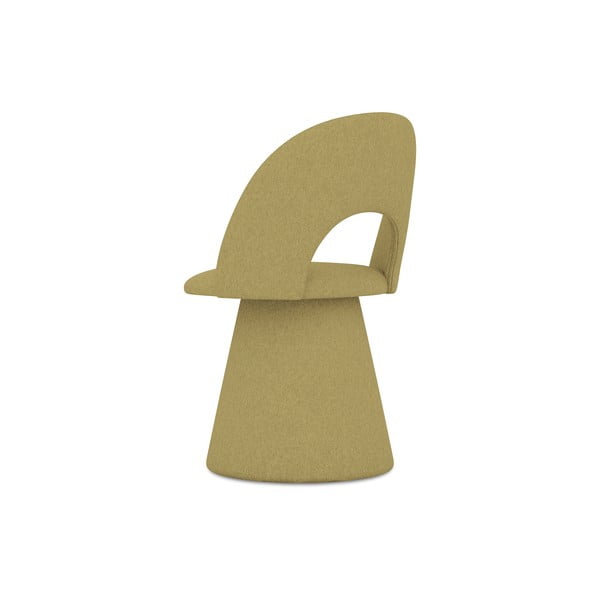 Garstyčių spalvos iš audinio valgomojo kėdė Kalo – Makamii-image-4