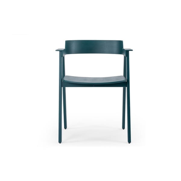 Smaragdinės spalvos iš ąžuolo masyvo valgomojo kėdė su porankiais Flip – Gazzda-image-2