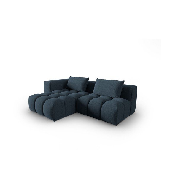 Tamsiai mėlynos spalvos kampinė sofa (su kairiuoju kampu/su gultu) Verona – Cosmopolitan Design