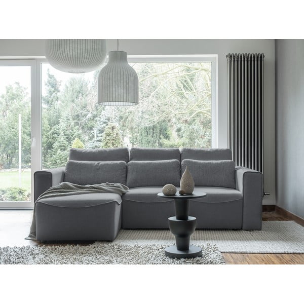 Pilka kampinė sofa-lova (modulinė) Homely Tommy - Miuform-image-1