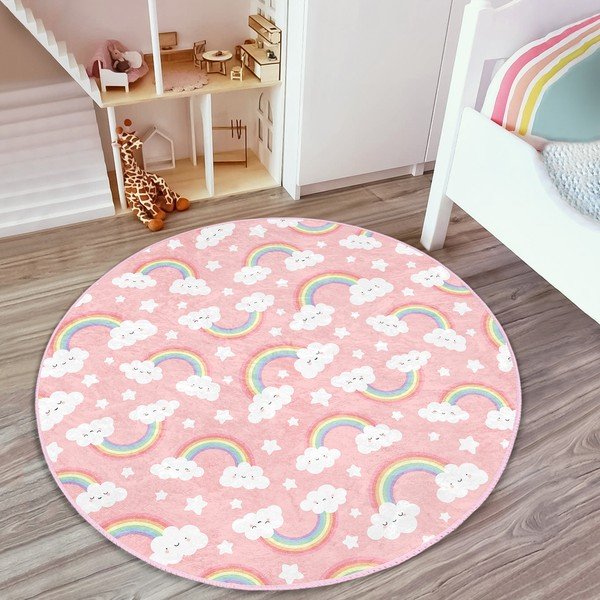 Vaikiškas kilimas rožinės spalvos ø 120 cm Comfort – Mila Home-image-3