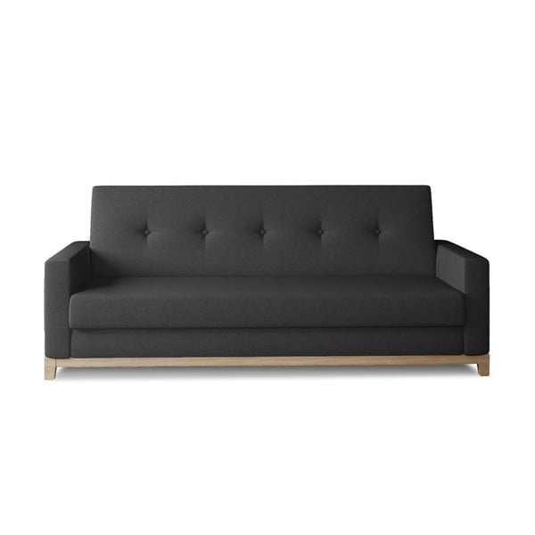 Juodos spalvos sulankstoma/su sandėliavimo vieta sofa 216 cm Selene – ELTAP