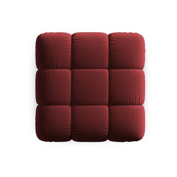 Modulinė taburetė raudonos spalvos iš velveto Bellis – Micadoni Home-image-4
