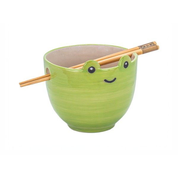 Žalios spalvos iš akmens masės mažas dubuo 450 ml Frog – Sass & Belle