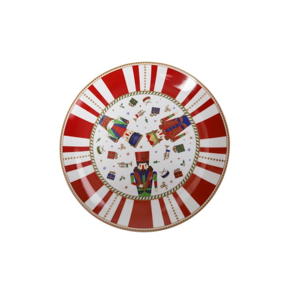 Raudona/balta kalėdinė porcelianinė lėkštė ø 30 cm Piatto - Brandani