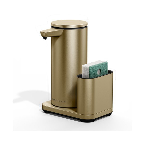 Automatinis matinės auksinės spalvos iš metalo stovas skalbimo reikmenims – simplehuman-image-1
