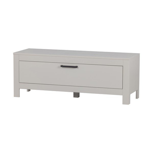 Šviesiai pilkos spalvos iš pušies masyvo TV spintelė 120x45x40 cm Bonk – WOOOD-image-2