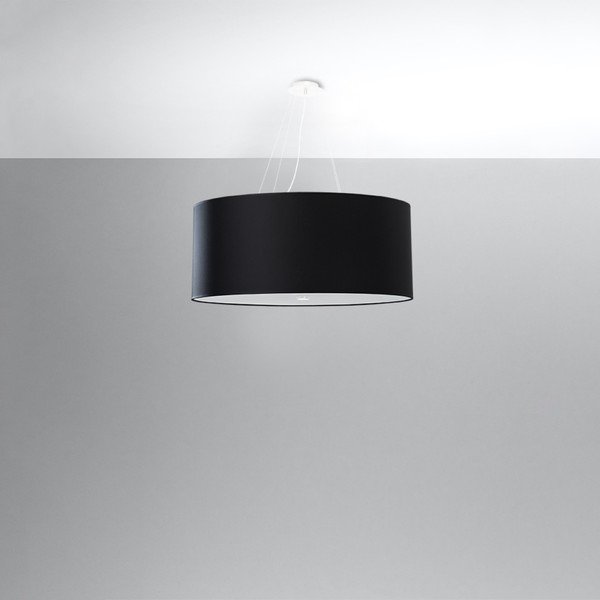 Kabantis šviestuvas juodos spalvos ø 70 cm su tekstiliniu gaubtu Volta – Sollux-image-2
