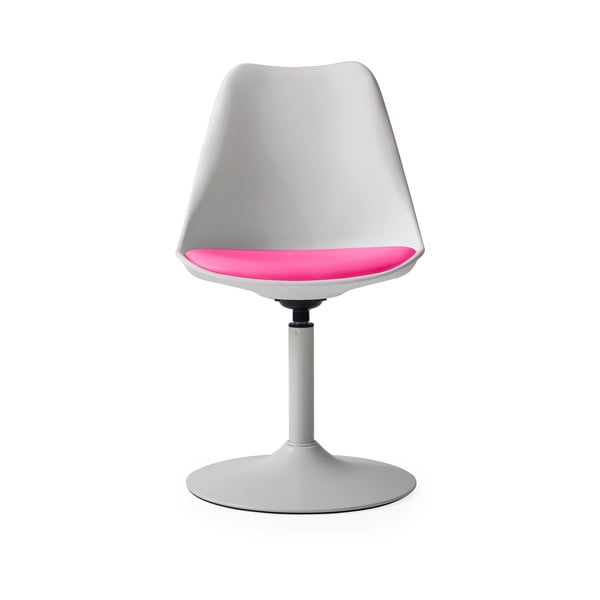 Balta valgomojo kėdė su rožine sėdyne "Tenzo Viva