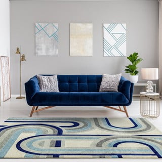 Pilkai mėlynos spalvos kilimas 160x230 cm Nova Retro Blue – Asiatic Carpets