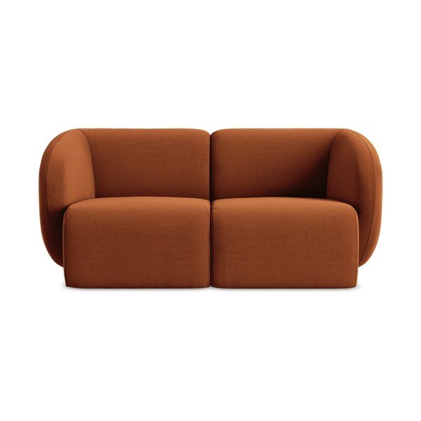 Terakotos spalvos sofa iš velveto 174 cm Lani – Makamii