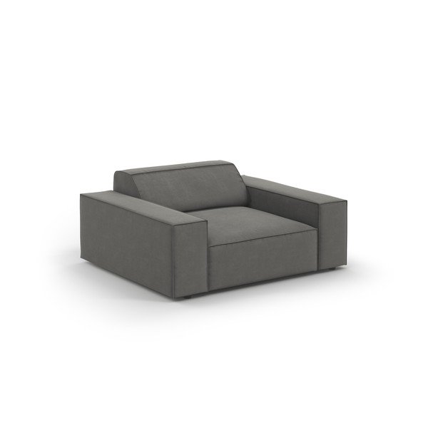 Iš velveto krėslas pilkos spalvos Jodie – Micadoni Home-image-4
