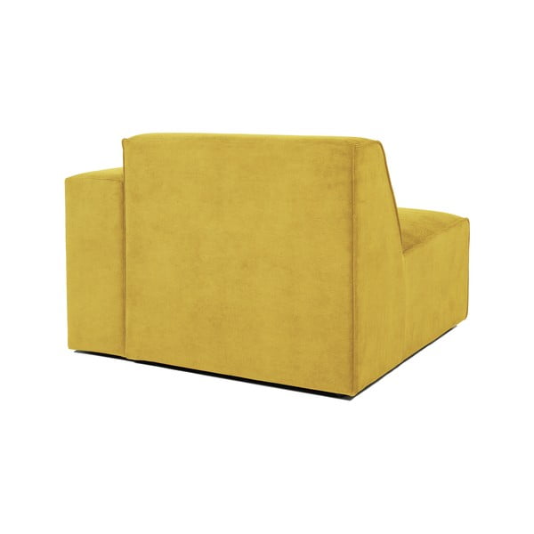 Geltonos spalvos aksominės modulinės sofos elementas Scandic Sting, 101 cm, dešinysis kampas-image-3