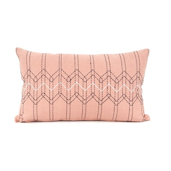 Miltelinės rožinės spalvos stačiakampė pagalvė su užpildu PT LIVING Stitched