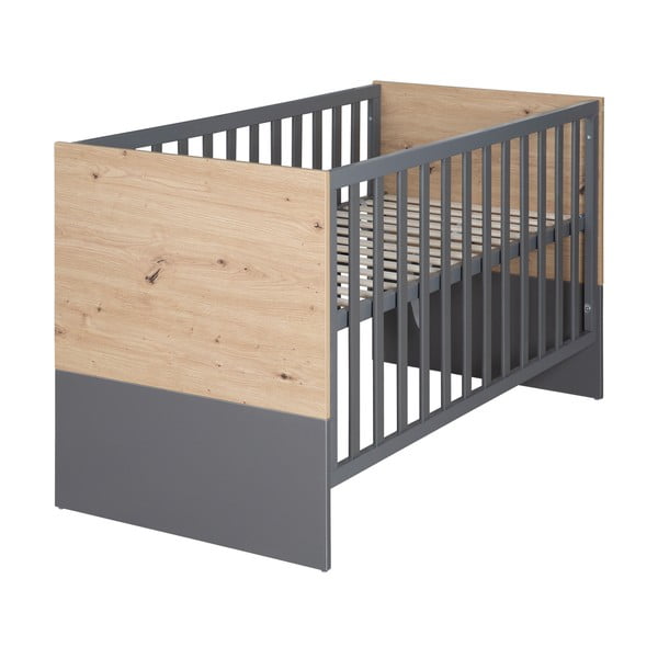 Vaikiška lovelė pilkos spalvos/natūralios spalvos 60x120 cm Anna – Roba