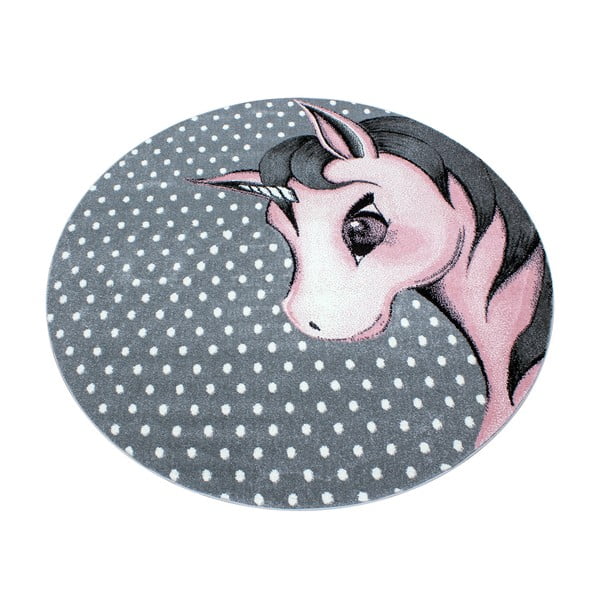 Vaikiškas kilimas rožinės spalvos/pilkos spalvos ø 120 cm Kids – Ayyildiz Carpets