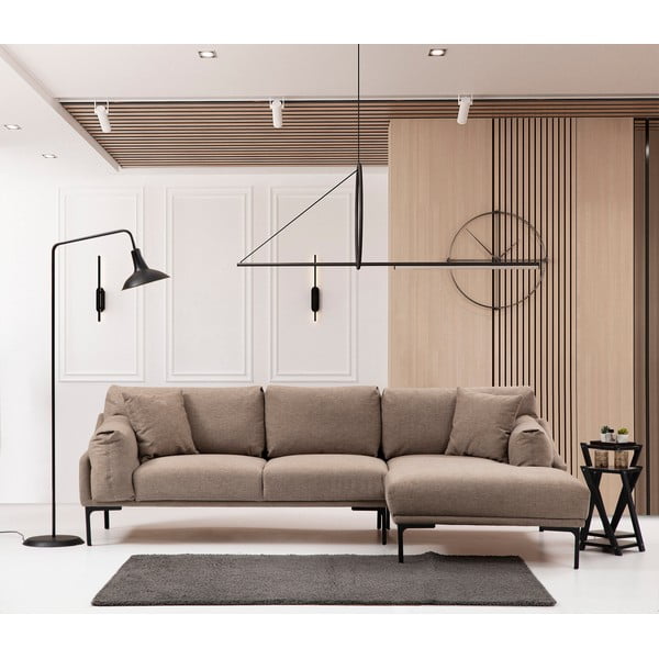 Smėlio spalvos kampinė sofa Artie Leo, dešinysis kampas-image-1