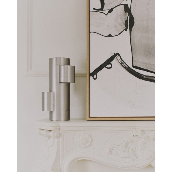 Sidabrinės spalvos iš metalo stalinis šviestuvas LED su pritemdymo funkcija (aukštis 26,5 cm) Adrina – Kave Home-image-4