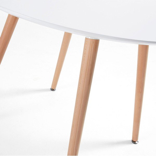 Bukmedžio medienos valgomojo stalas Kave Home Daw, ⌀ 100 cm-image-3