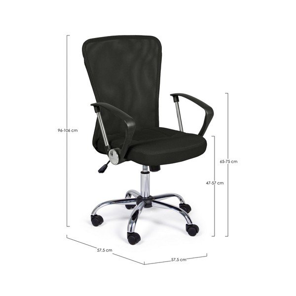 Juodos spalvos iš audinio biuro kėdė Brisbane – Yes Everyday-image-3
