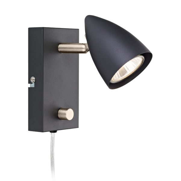 Juodas sieninis šviestuvas su sidabrinėmis detalėmis "Markslöjd Ciro