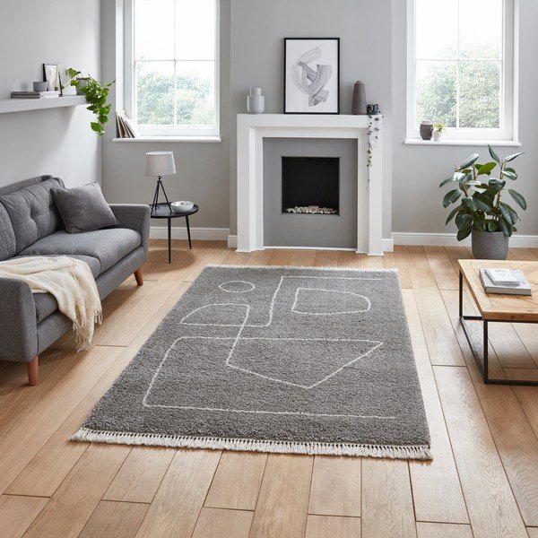 Pilkas kilimas Think Rugs Boho, 160 x 220 cm-image-1